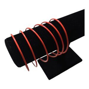 Neon Orange Women's 80's Vibe Wrist Bracelets (6) 9'' Round